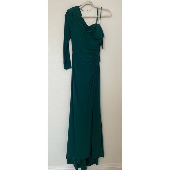 Mac Duggal RUCHED JERSEY DROP SHOULDER FOLDOVER GOWN 26570 New - Picture 4 of 10